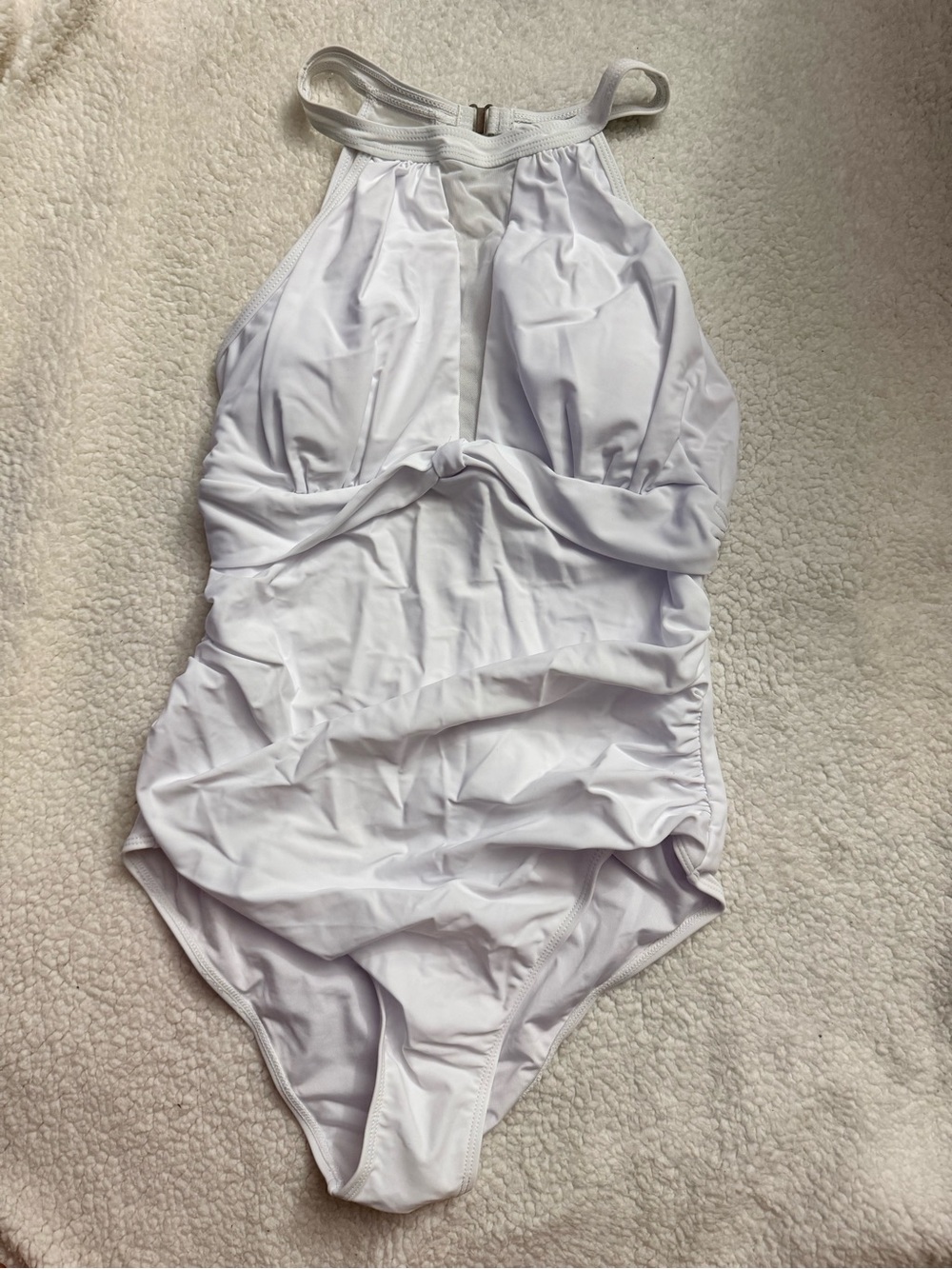 Tempt Me White Halter One-Piece Swimsuit. Size XL